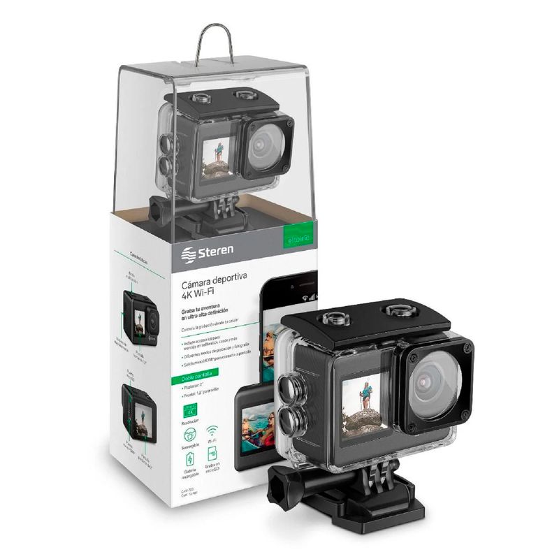 camara-deportiva-sumergible-4K-Wi-Fi--con-doble-pantalla
