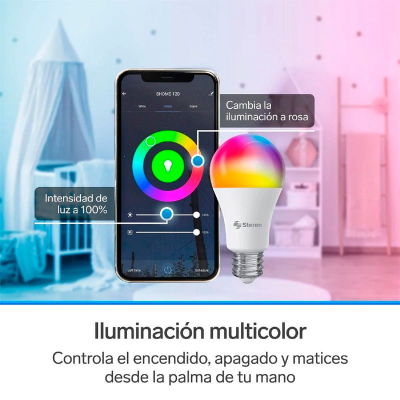 Foco-smart-Iluminacion-multicolor.-Controla-el-encendido-apagado-y-matices-desde-la-palma-de-tu-mano.