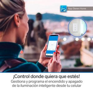 Interruptor smart luminación inteligente. Controla el encendido y apagado desde la palma de tu mano - STEREN