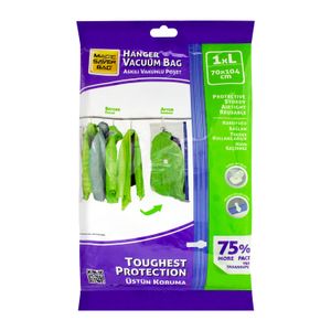Bolsa de almacenamiento hermético colgante de 70 x 104 cm con válvula para aspiradora. - MAGIC SAVER BAG