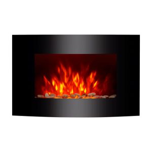 Chimenea de pared de 35 pulgadas con panel curvo. 750W a 1500W con luces LED.