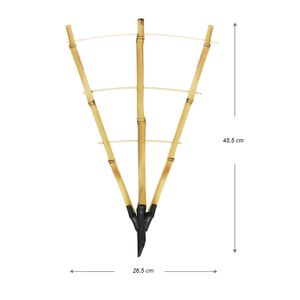 Espaldar para plantas trepadoras con estructura triangular de bambú. - LA MACETA