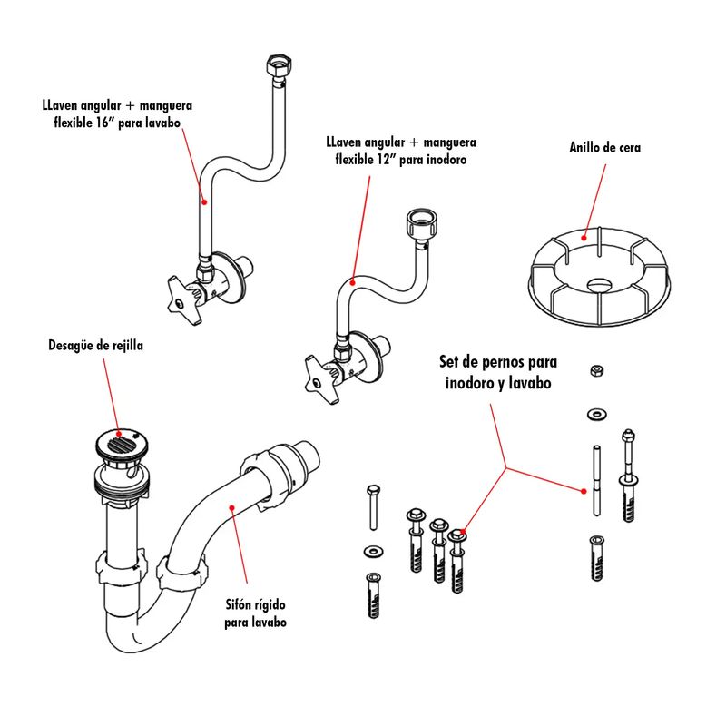 Kit-de-instalacion-para-inodoro-y-lavabo-que-incluye--llaves-angulares-mangueras-desague-sifon-y-anillo-de-cera.