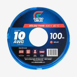 Cable Eléctrico solido 10 THHN azul - ELECTROCABLES