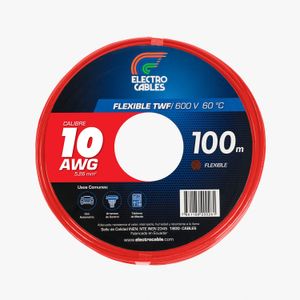 Cable Eléctrico flexible de 10 TW rojo - ELECTROCABLES