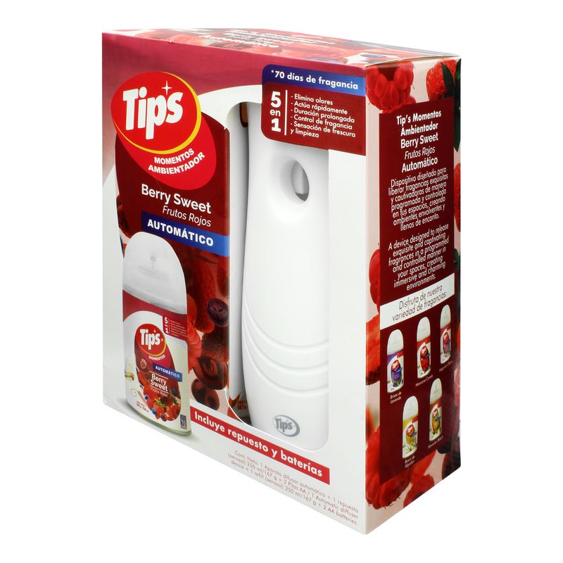 Difusor-de-aroma-automatico-BERRY-SWEET-con-accionamiento-a-baterias.-Incluye-repuesto-de-250-ml.
