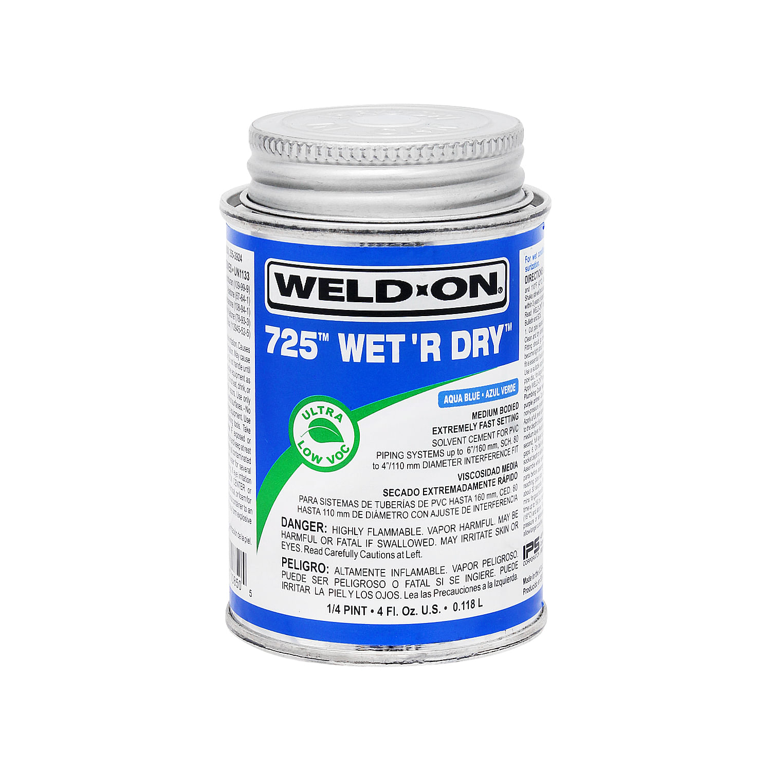 Pegamento para tuberías WET' R DRY cemento solvente, 118 ml. - WELD ON ...