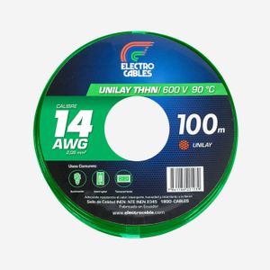 Cable unilay 14 THHN verde - ELECTROCABLES