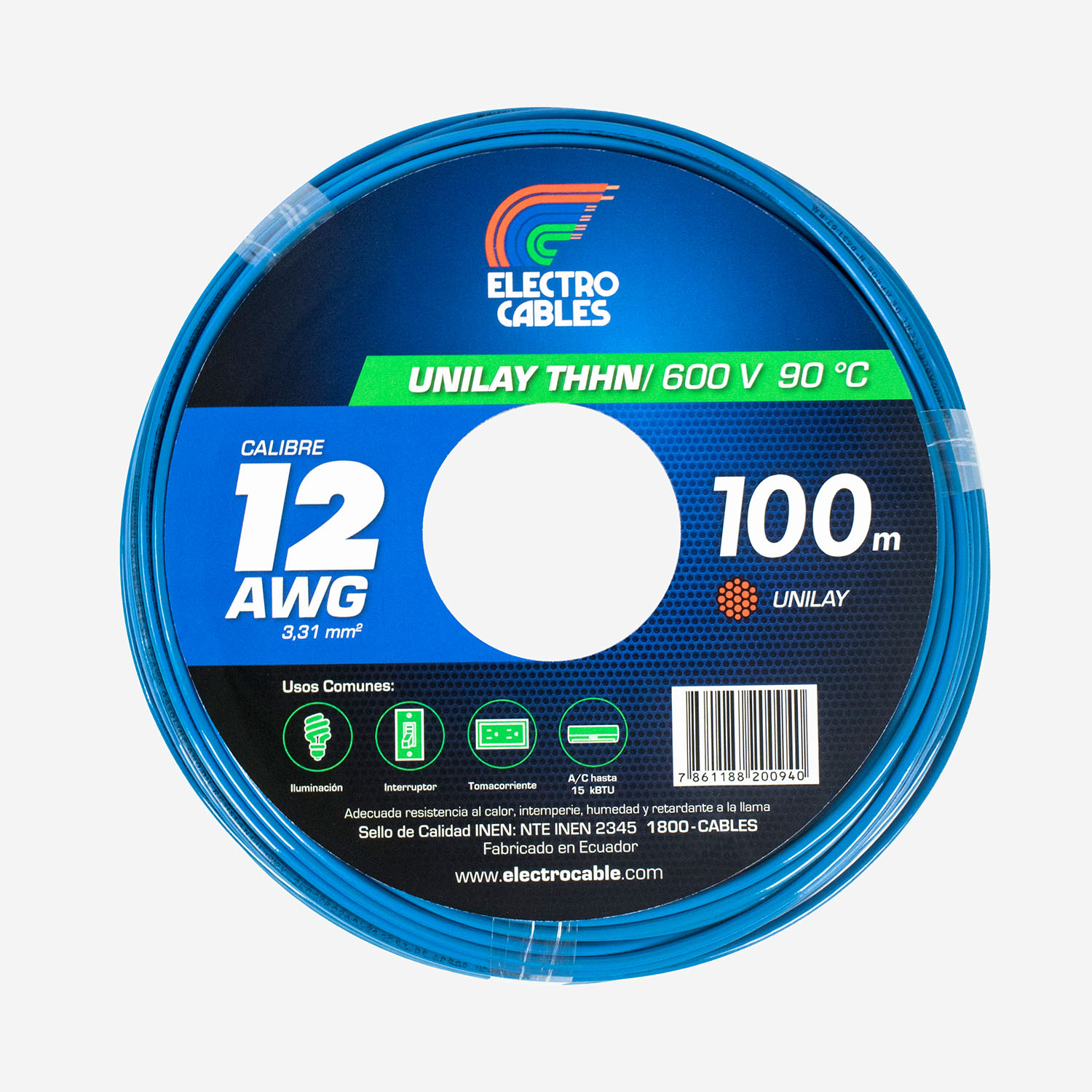 Cable unilay 12 THHN azul - ELECTROCABLES - Kywi