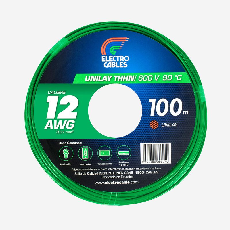 Cable-unilay-12-THHN-verde