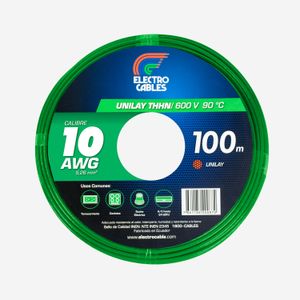 Cable unilay 10 THHN verde - ELECTROCABLES