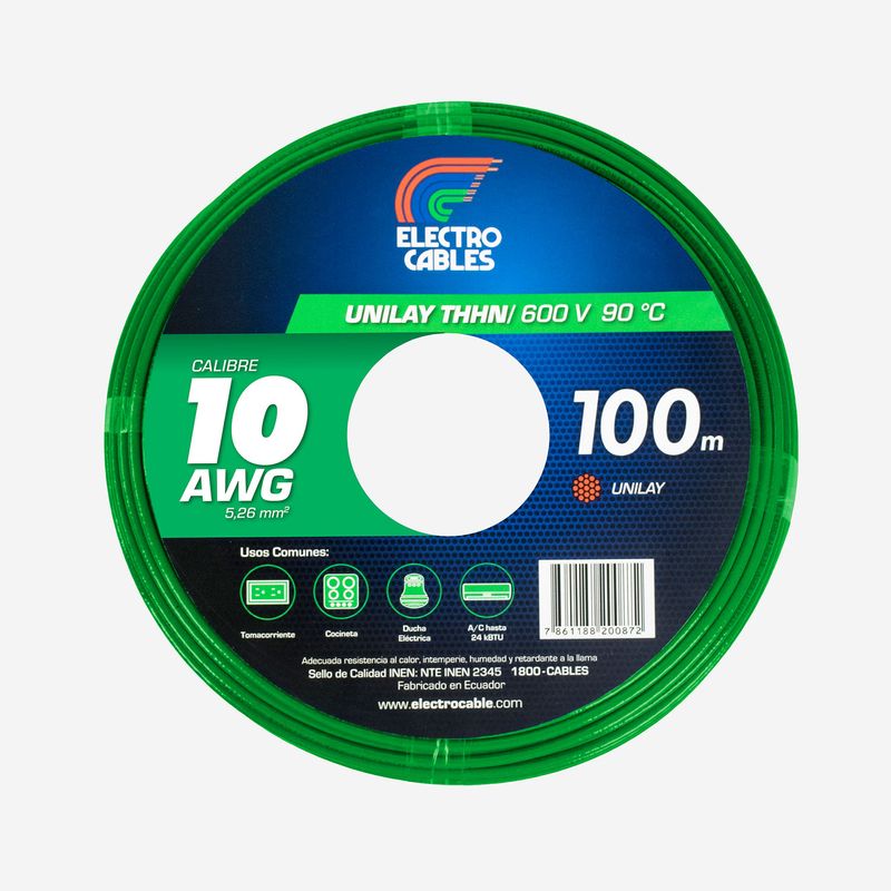 Cable-unilay-10-THHN-verde