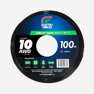 Cable unilay 10 THHN negro - ELECTROCABLES