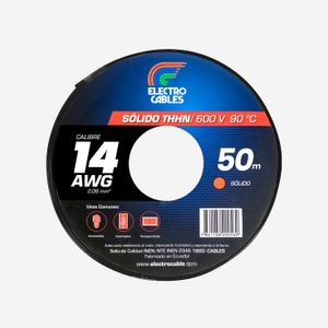 Cable sólido 14 THHN negro - ELECTROCABLES