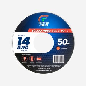 Cable sólido 14 THHN blanco - ELECTROCABLES