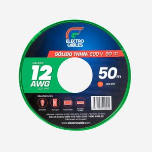 Cable sólido 12 THHN verde - ELECTROCABLES