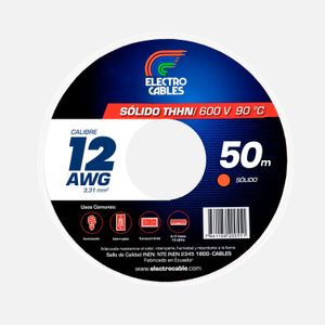 Cable sólido 12 THHN blanco - ELECTROCABLES