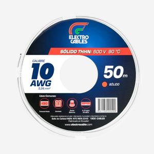 Cable sólido 10 THHN blanco - ELECTROCABLES