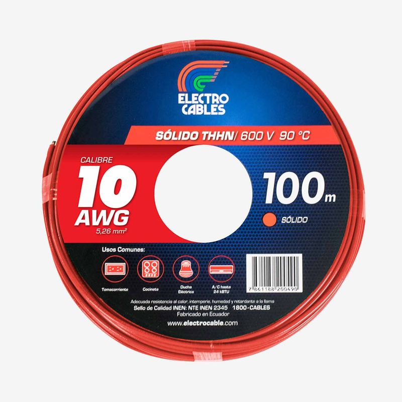 Cable-Electrico-solido-10-THHN-rojo