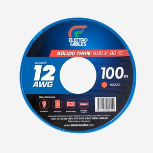 Cable Eléctrico solido 12 THHN azul - ELECTROCABLES