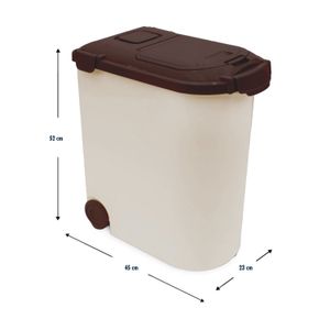 Contenedor de comida para mascotas plástico café de 32 litros. - DRM