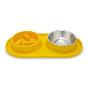 Plato doble para perro con base antideslizante. - JFK