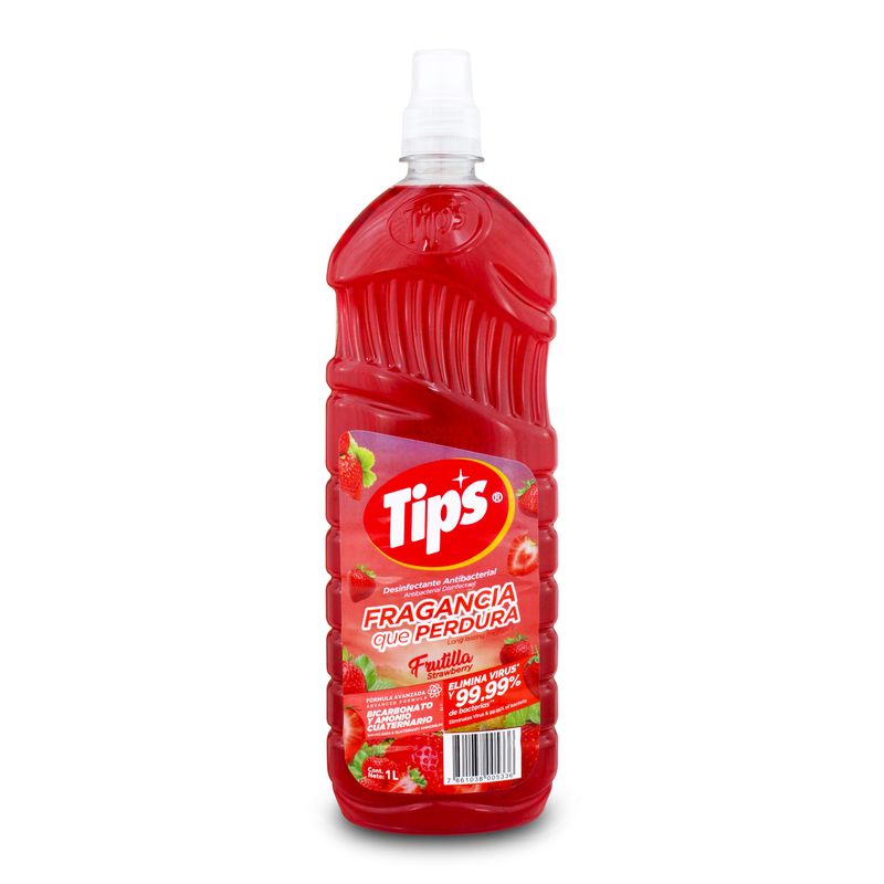 Desinfectante-liquido-con-BICARBONATO-Y-AMONIO-CUATERNARIO-de-aroma-FRUTILLA.-1-lt.