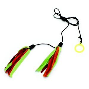 Juguete para gato de diseño colgante, con cintas elásticas de colores. - TINYS