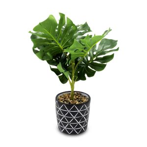 Planta decorativa de 26 x 32 cm artificial tipo MONSTERA DELICIOSA. - ORGILL