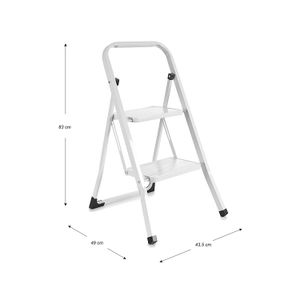 Escalera doméstica sencilla de 2 peldaños con estructura plegable de acero. - JINMAO