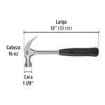 Martillo-pulido-16-oz-uña-curva-mango-tubular