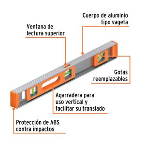 Nivel profesional de 18" con protección de ABS - PRETUL