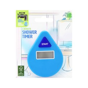 Temporizador digital para ducha con diseño tipo gota de 2 x 7 x 5,5 cm con ventosa de succion. - ORGILL
