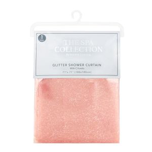 Cortina para baño ROSA de 180 x 180 cm con diseño escarchado semitransparente. - HOME LIVING