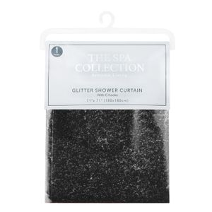 Cortina para baño GRIS de 180 x 180 cm con diseño escarchado semitransparente. - HOME LIVING
