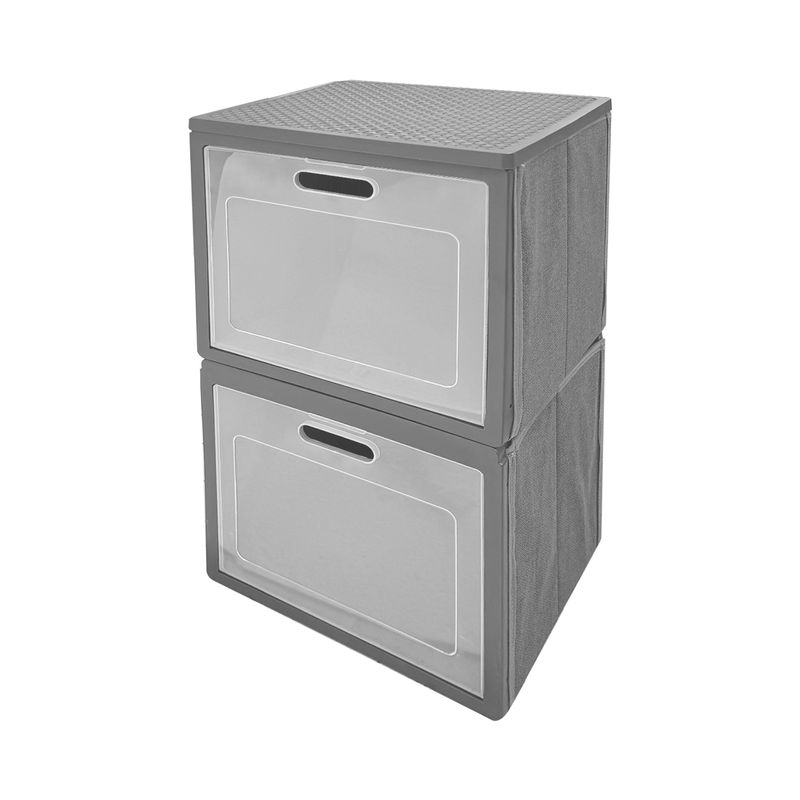 Caja-organizadora-plegable-GRIS-de-60-x-30-cm-de-2-niveles-con-tapa.