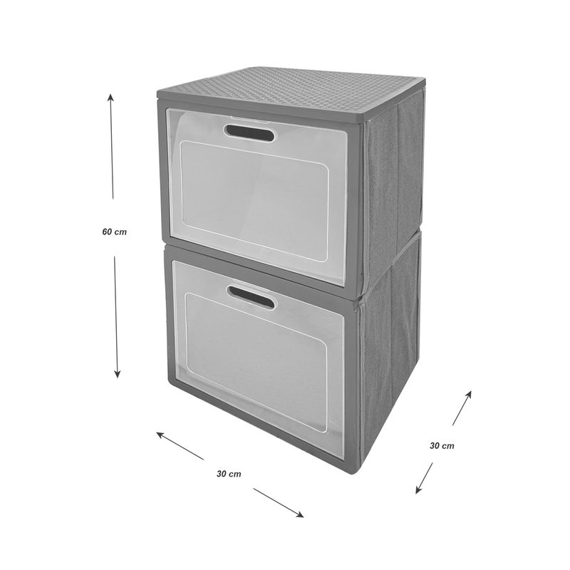 Caja-organizadora-plegable-GRIS-de-60-x-30-cm-de-2-niveles-con-tapa.