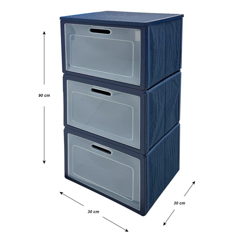 Caja-organizadora-plegable-Azul-de-90-x-30-cm-de-3-niveles-con-tapa.