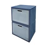 Caja-organizadora-plegable-Azul-de-30-x-30-cm-de-2-niveles-con-tapa.