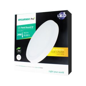 Panel LED redondo de 24W de estructura metálica blanca SOBREPUESTA. - SYLVANIA