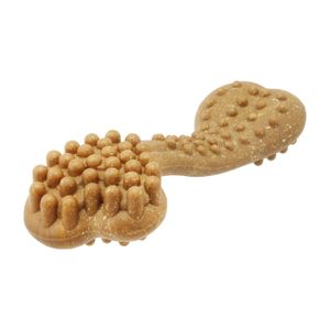 Juguete para perro rigido masticable en forma de hueso de 17 cm, con pupos estimulantes. No toxico. - DUKES