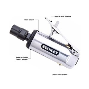 Mini esmeriladora neumatica de 1/4 ( 6,3 mm); 25000 RPM, 2,38 CFM. - STANLEY