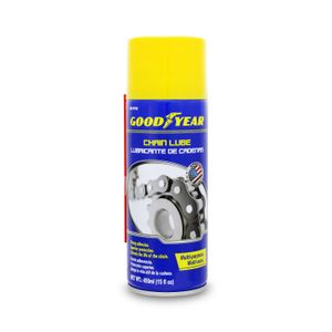 Lubricante para cadenas de excelente adherencia que alarga la vida útil de los metales. Evita el desgaste; 450 ml - GOODYEAR