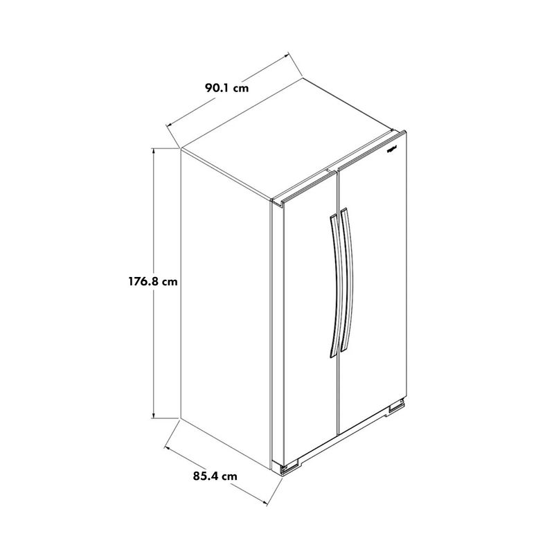 Refrigerador-plateado-de-710.7-lts-Side-by-Side-DUPLEX-de-2-puertas.