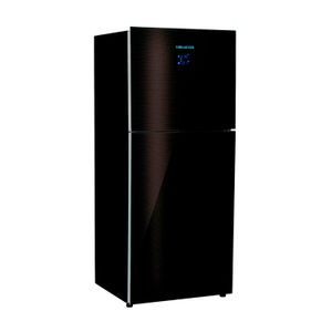 Refrigerador de 450 lts con 2 puertas de apertura lateral y panel frontal TOUCH de vidrio templado negro. - CHALLENGER