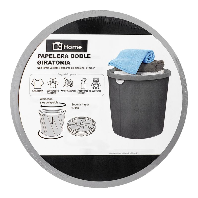 Cesto-de-ropa-plegable-GRIS-OSCURO-a-base-de-nylon-y-fibra-plastica-rigida-de-38-cm-de-diametro.