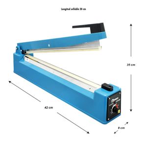 Selladora de bolsas plásticas de 400W a 110V. Sello hermetico de 30 cm. - K PRO