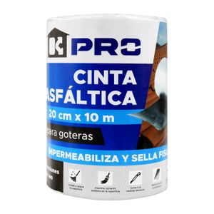 Lámina asfáltica autoadhesiva plateada de 20 cm x 10 m. - K PRO