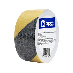 Cinta antideslizante amarrillo con negro de 4,8 cm x 5 m. - K PRO