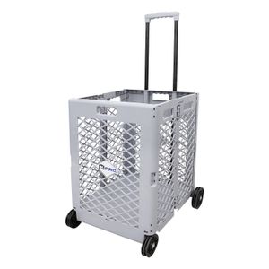 Coche de compras de plastico color gris de 60 cm x 44 cm x 48 cm. - K HOME